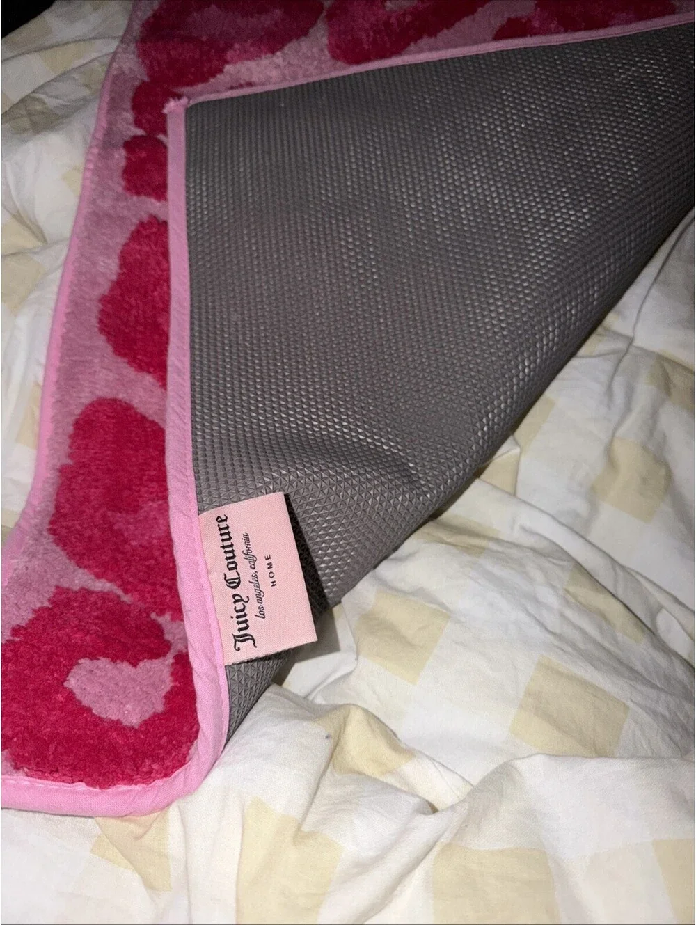 New juicy Couture Bath Rug Anti-Slip Bows Pink Cheetah 20 x 30”